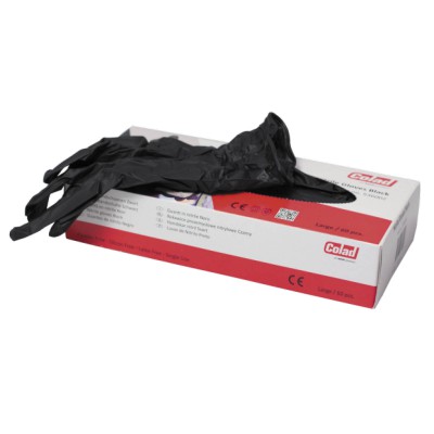 Gants Nitriel NOIRS résistants, boîte distributrice - Colad